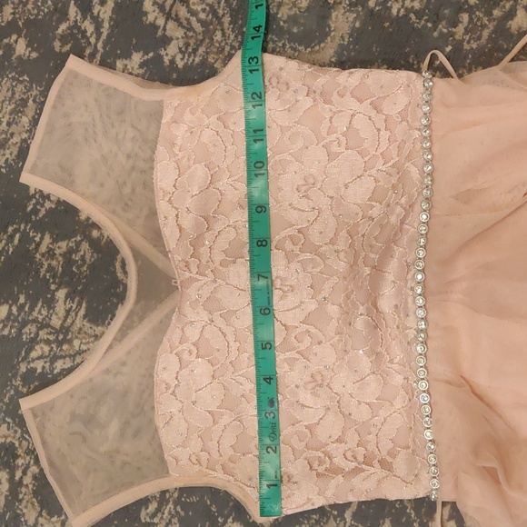 Speechless kids, Big Girls, hi-lo, Glitter Lace Illusion-Neck Dress sz 10 - Picture 10 of 12